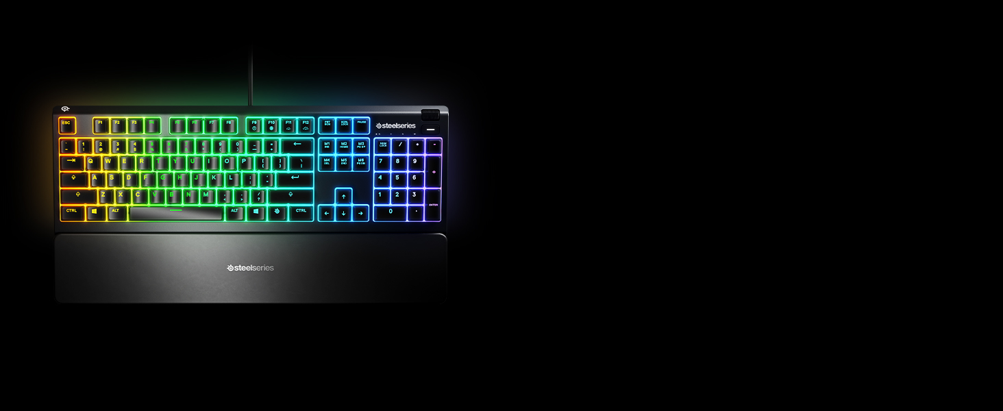 SteelSeries Apex 3, Teclado RGB para Gaming, Iluminación RGB, reposamuñecas magnético Superior