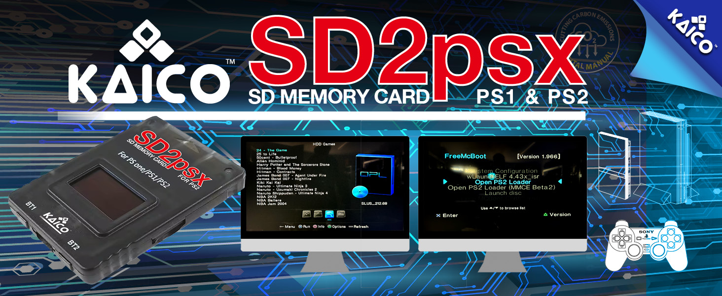 PS1 PS2 PSone Playstation Play Station Memory Card MemCard SD2PSX MXSIO Gen2 Mcboot