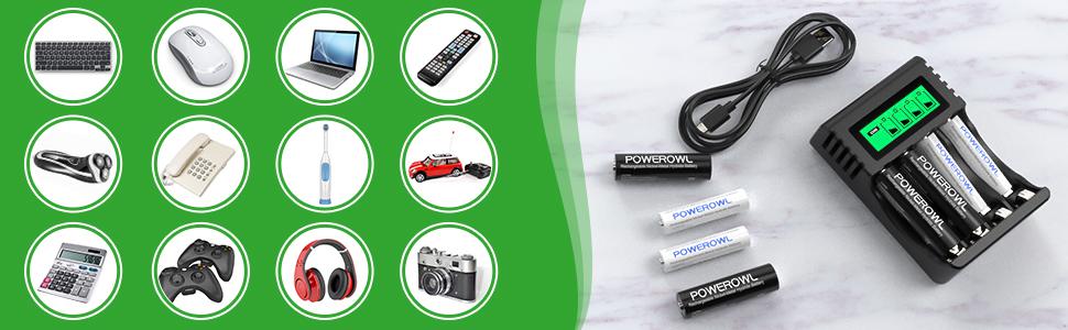cargador pilas aa recargables