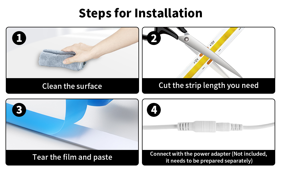 COB Tira LED Luces LED Habitacion Luz LED Strip Light Flexible Cocina