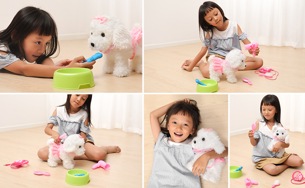 control remoto eléctrico felpa interactivo cachorro perro mascota para niñas