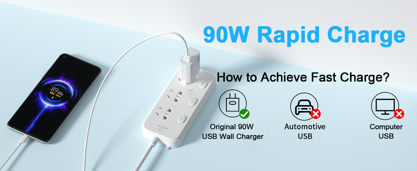 90W Cargador y Cable USB C para Xiaomi