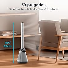 Ventilador de torre EnergySilence 9890 Skyline Bladeless Dark