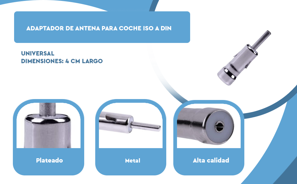 adaptador de antena para coche iso a din