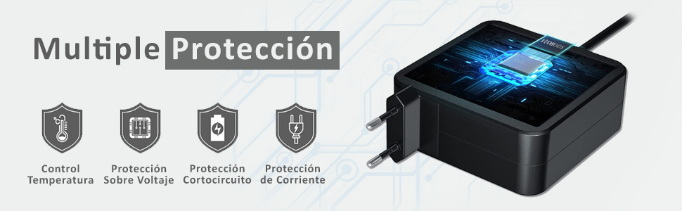 Protección en cargadores de pared para portátiles