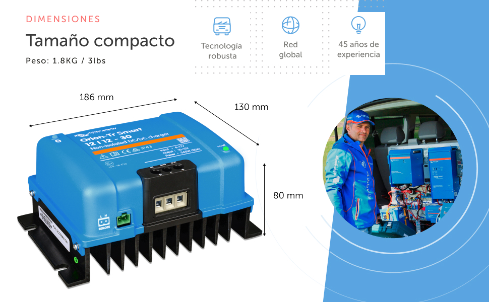 Orion-Tr Smart 12/12-Voltios 30 amperios 360-Vatios Cargador CC/CC No Aislado (Bluetooth) 1