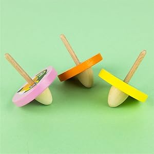 Peonza de madera para detalle cumpleaños infantil