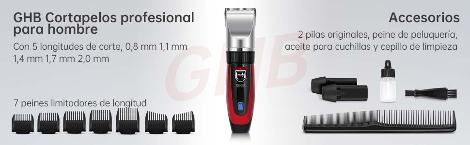 GHB Maquina de Cortar Pelo Cortapelos Hombre