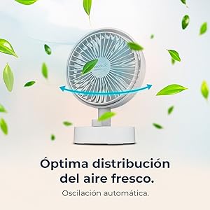 ventilador; ventilador de sobremesa; ventilador blanco; ventilador a batería; Ventilador Cecotec