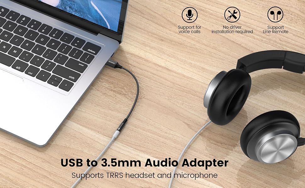 Adaptador de audio USB a 3,5 mm