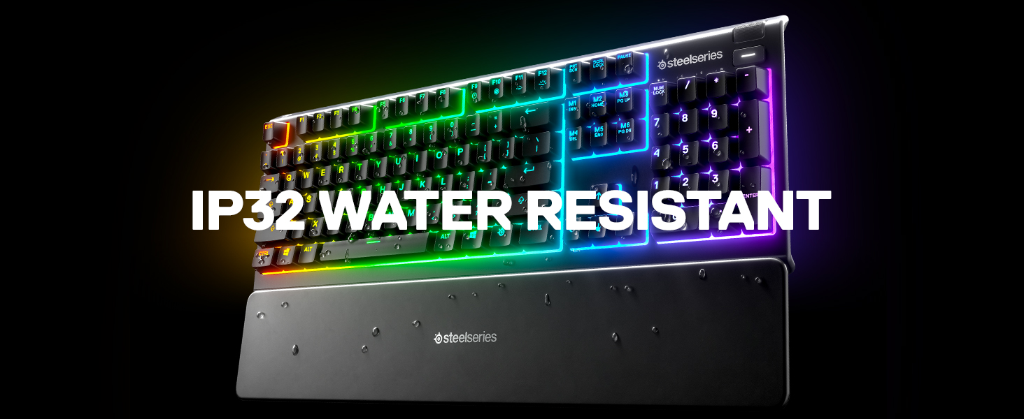 SteelSeries Apex 3, Teclado RGB para Gaming, Iluminación RGB, reposamuñecas magnético Superior