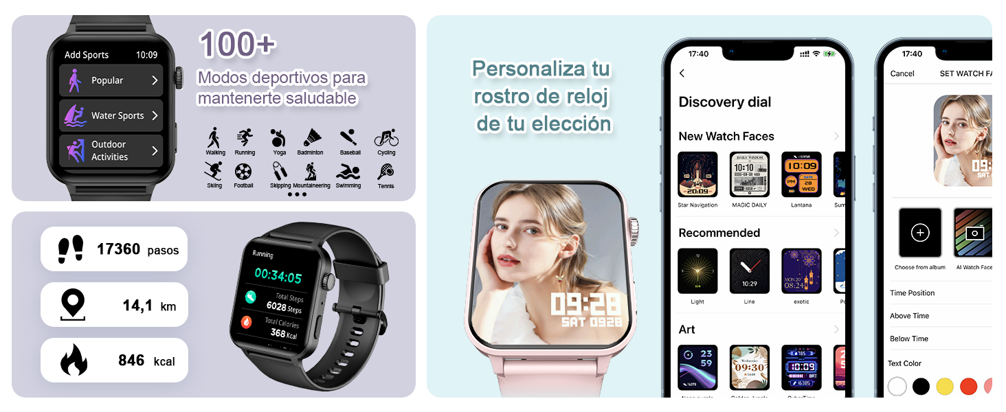 reloj inteligente，reloj de mujer reloj de hombre