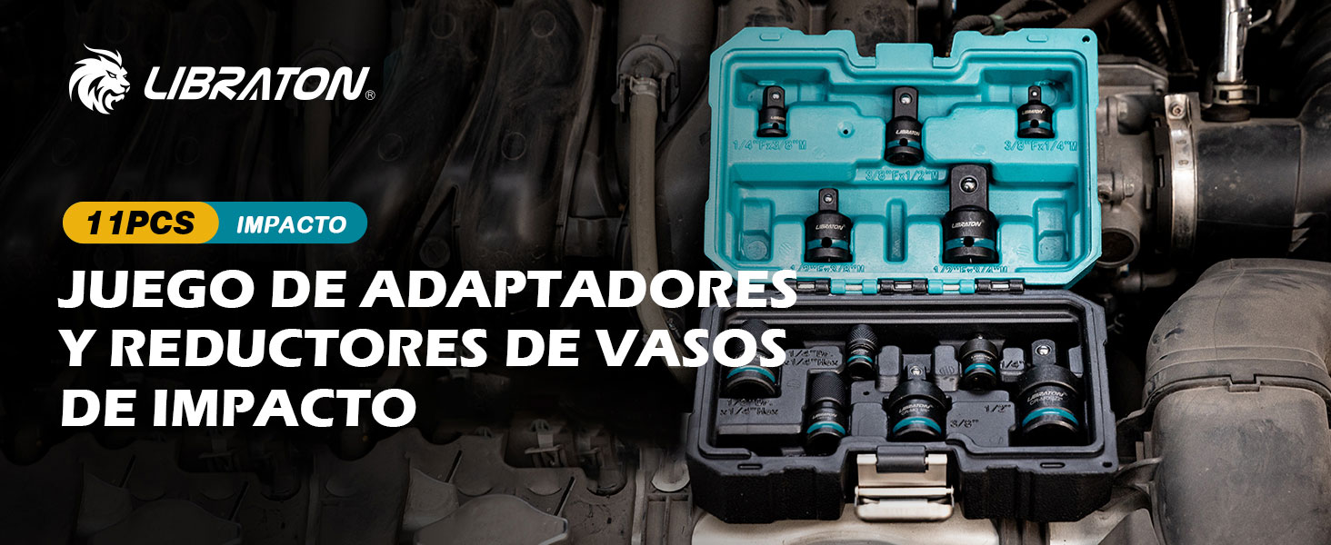 LIBRATON Juego de 11 Adaptadores y Reductores de Vasos de Impacto