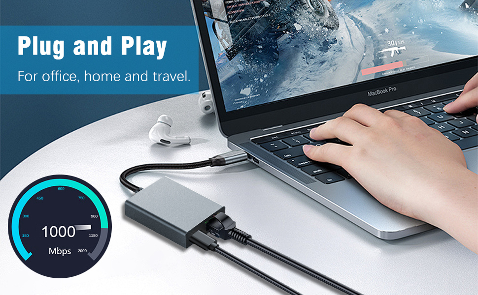 Adaptador de carga USB-C/Ethernet