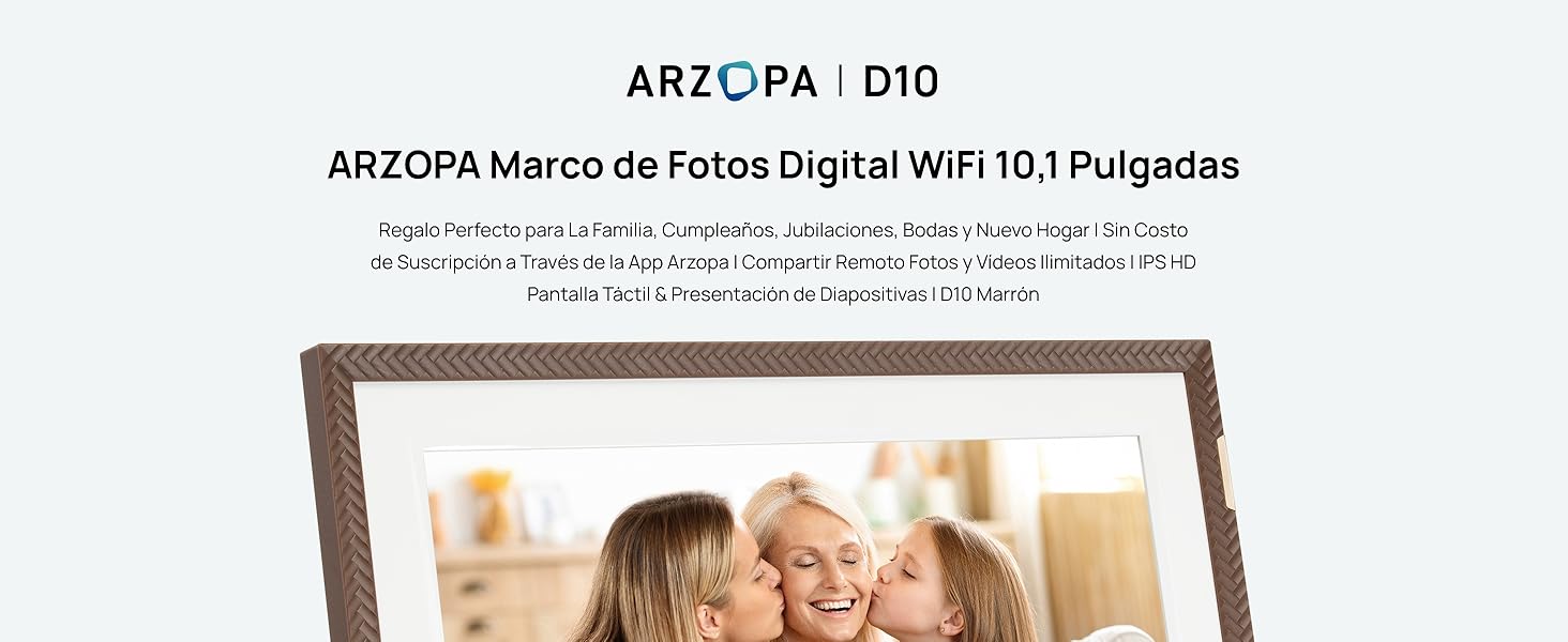 ARZOPA Marco de Fotos Digital WiFi 10,1"