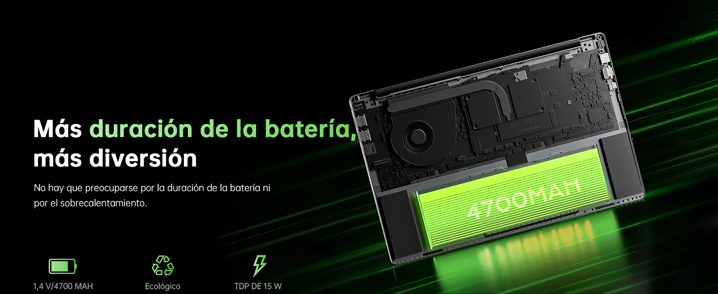 El texto dice «más dirección» sobre fondo oscuro con iluminación de acento verde. Interfaz de estilo tecnológico o pantalla promocional con elementos de diseño moderno.