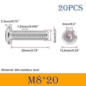 Tornillos Hexagonales de Cabeza Plana