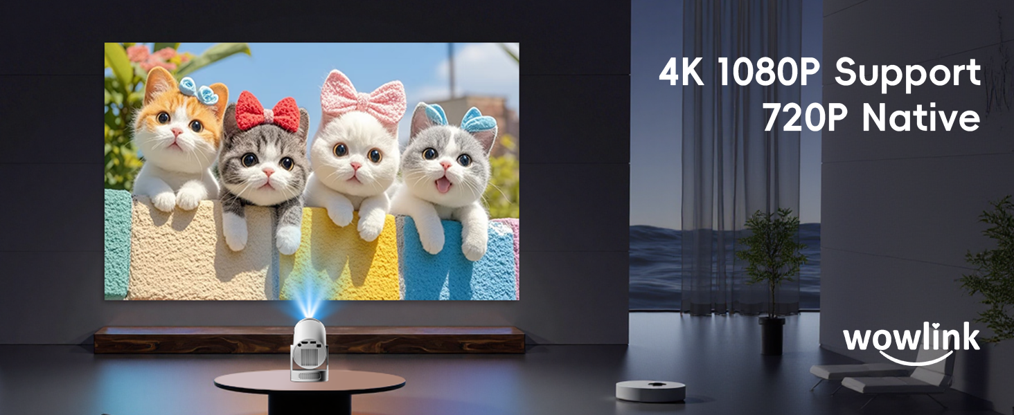 proyector 4k,mini proyector 4k exterior cine jardin