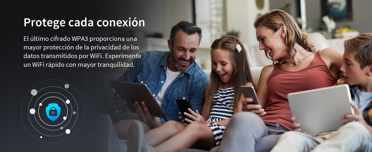 extensor WiFi 6 ofrece una red segura familia gracias a la compatibilidad con el cifrado WPA3