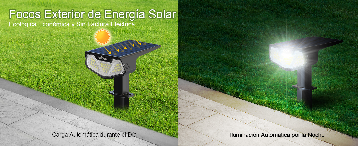 focos solares led exterior jardin