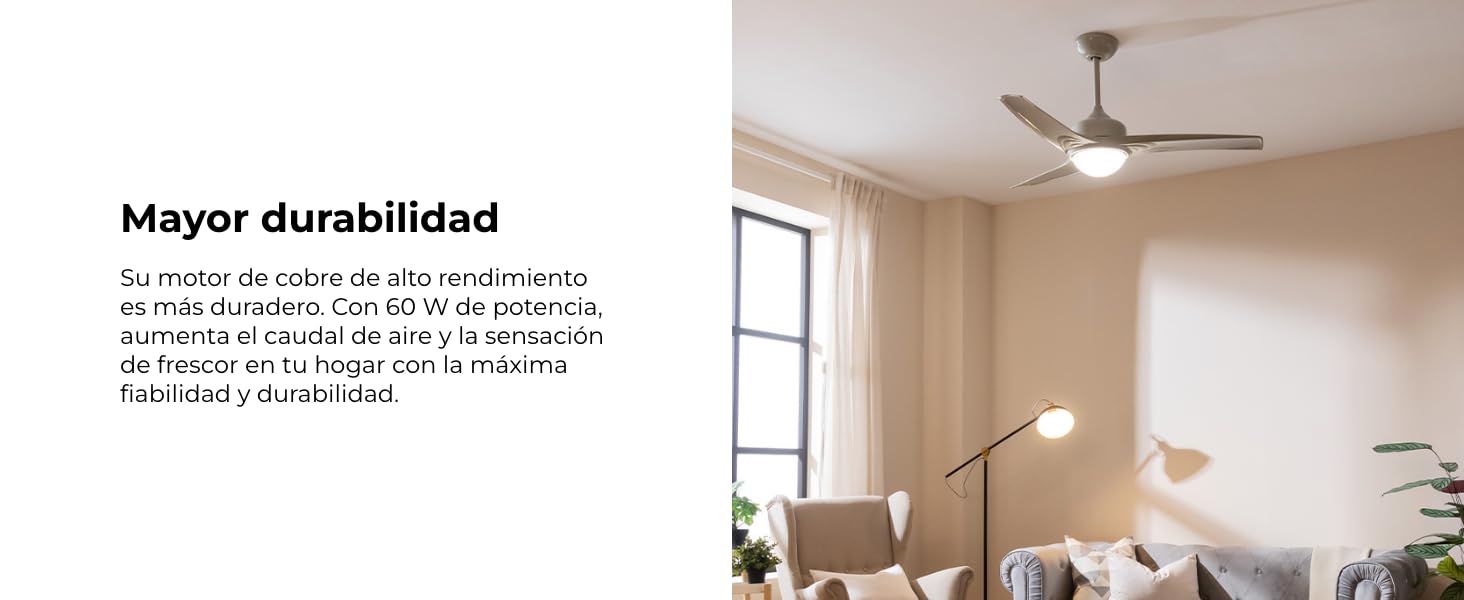 ventiladores de techo; ventiladores de techo con luz; lampara cecotec; EnergySilence Aero 570