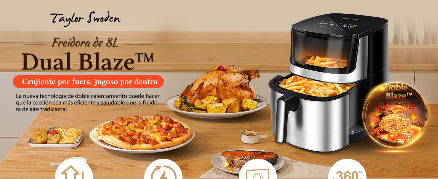 air fryer doble resistencia