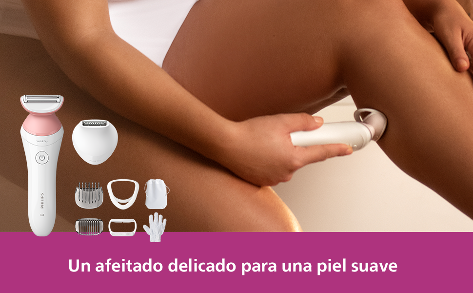 Maquinilla de afeitar eléctrica con varios accesorios de afeitado