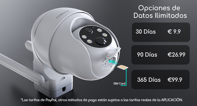 COOAU 4G lTE camara vigilancia vigilancia exterior bateria con panel solar y IP66