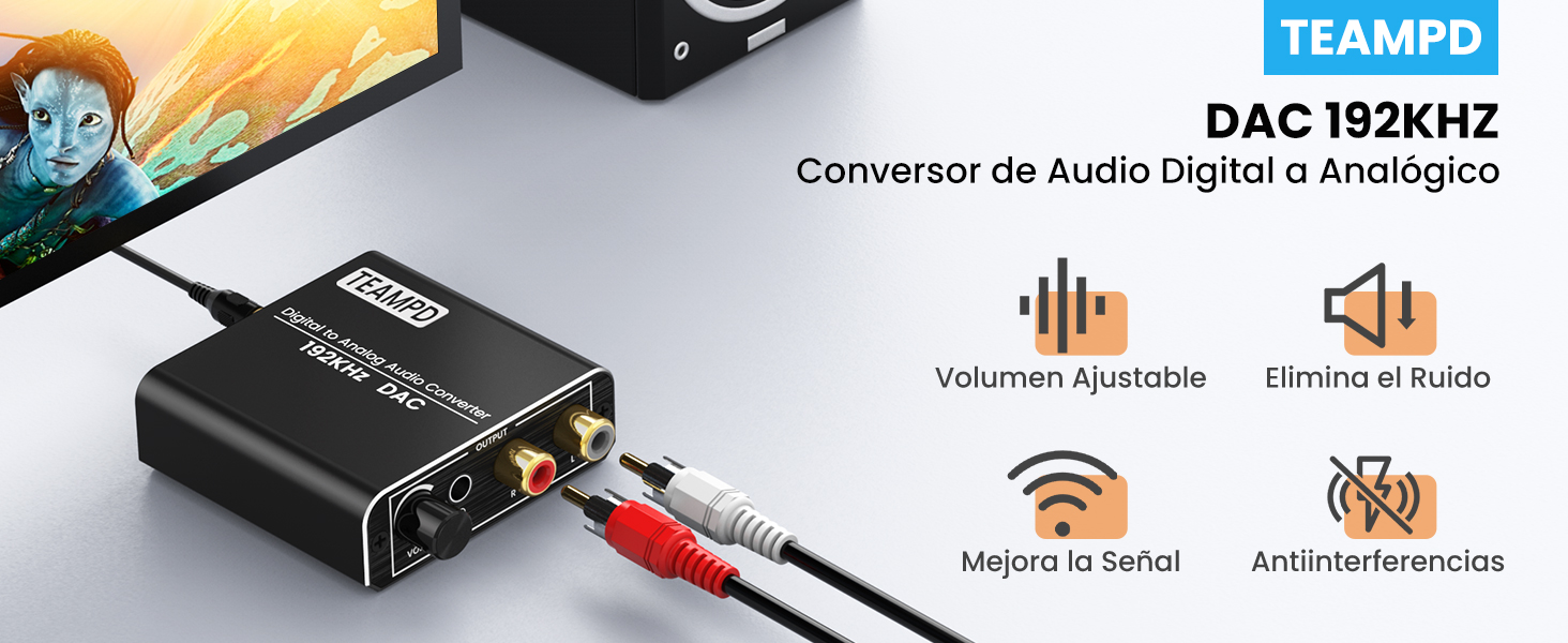 Convertidor Digital a Analógico con Volumen Ajustable