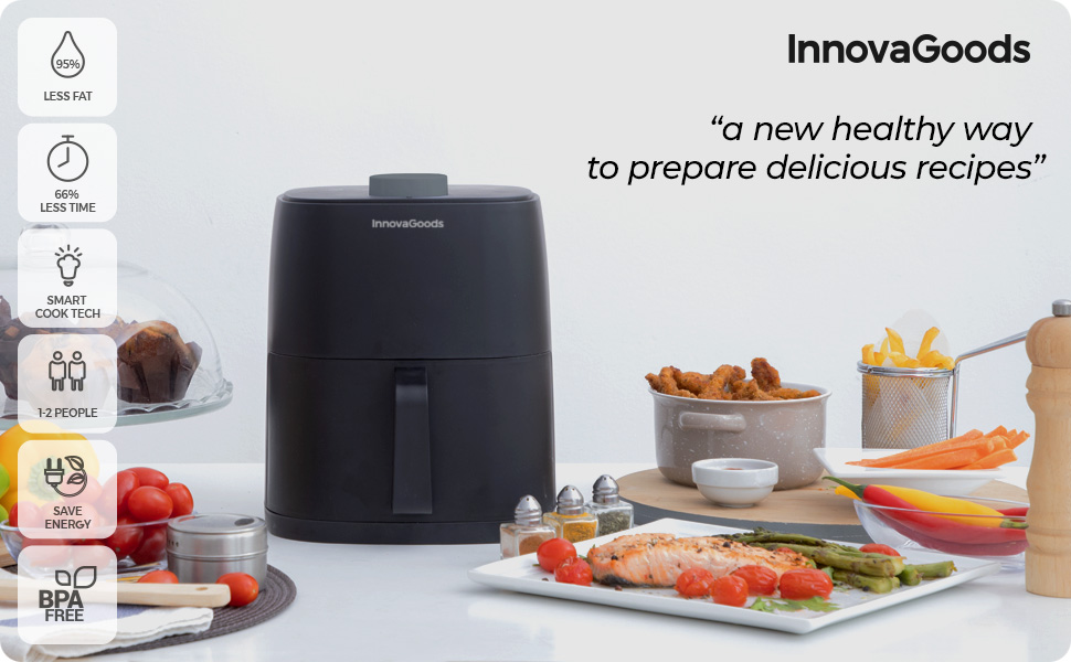 InnovaGoods - Air Fryer - Fryinn Lite Black 2000