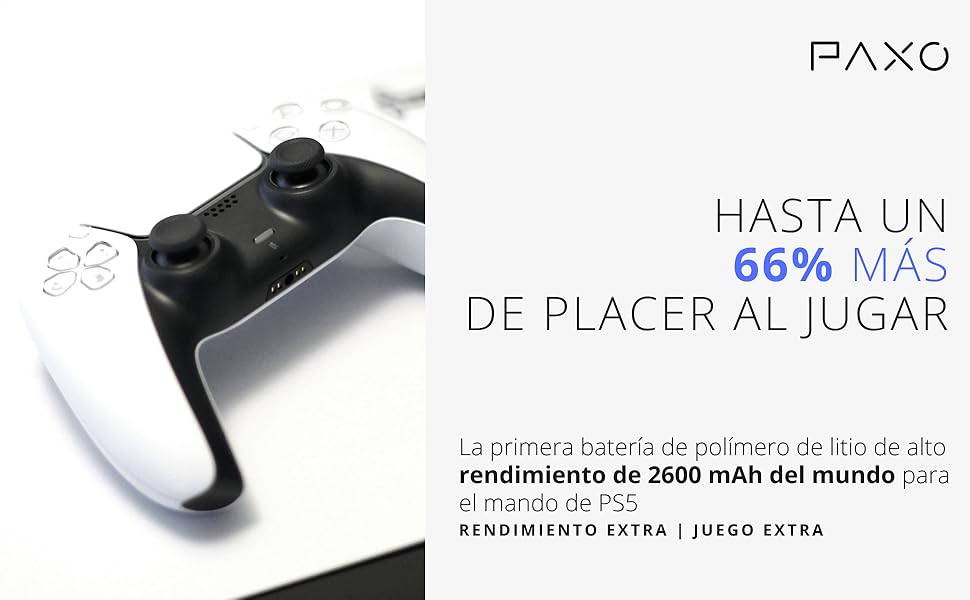 PAXO Batería de Repuesto PS5 de Alto Rendimiento para Controlador DualSense de Polímero