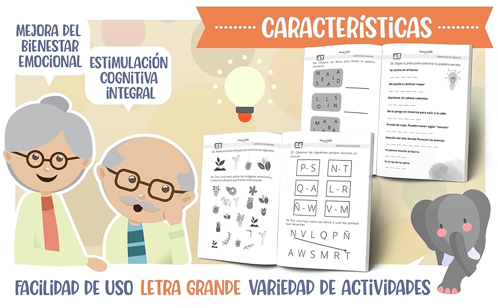 Pasatiempos para personas mayores, ejercicios de memoria para personas mayores
