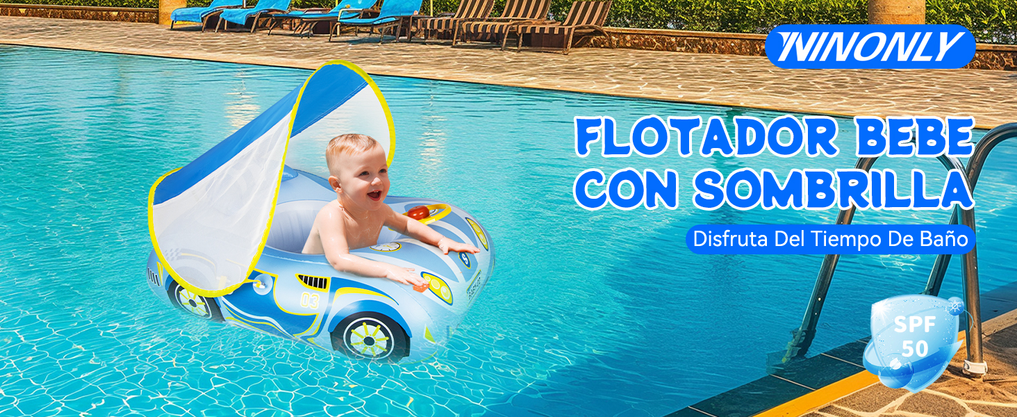 flotador con sombrilla bebe