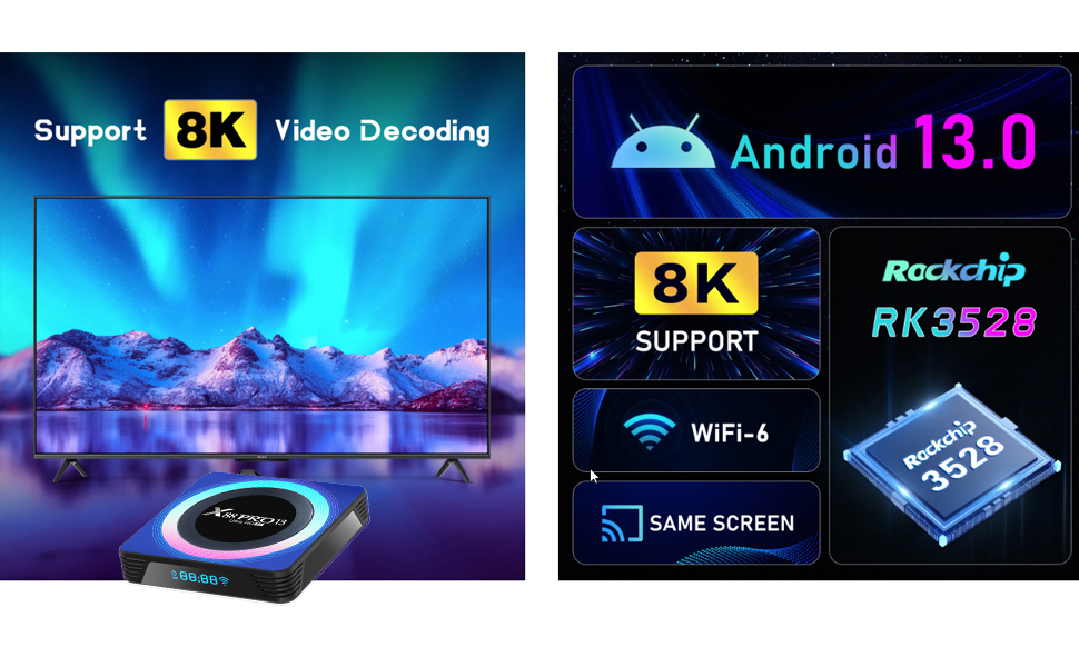 Android 13.0 TV BOX H96 Max Especificaciones