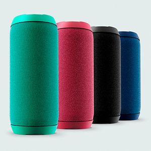 altavoz bluetooth, altavoz de tela, altavoz cilíndrico, altavoz para camping, altavoz transportable