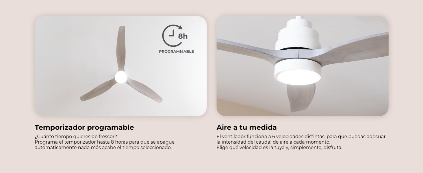 ventiladores de techo con luz; ventilador de techo silencioso; ventilador de techo con luz cecotec