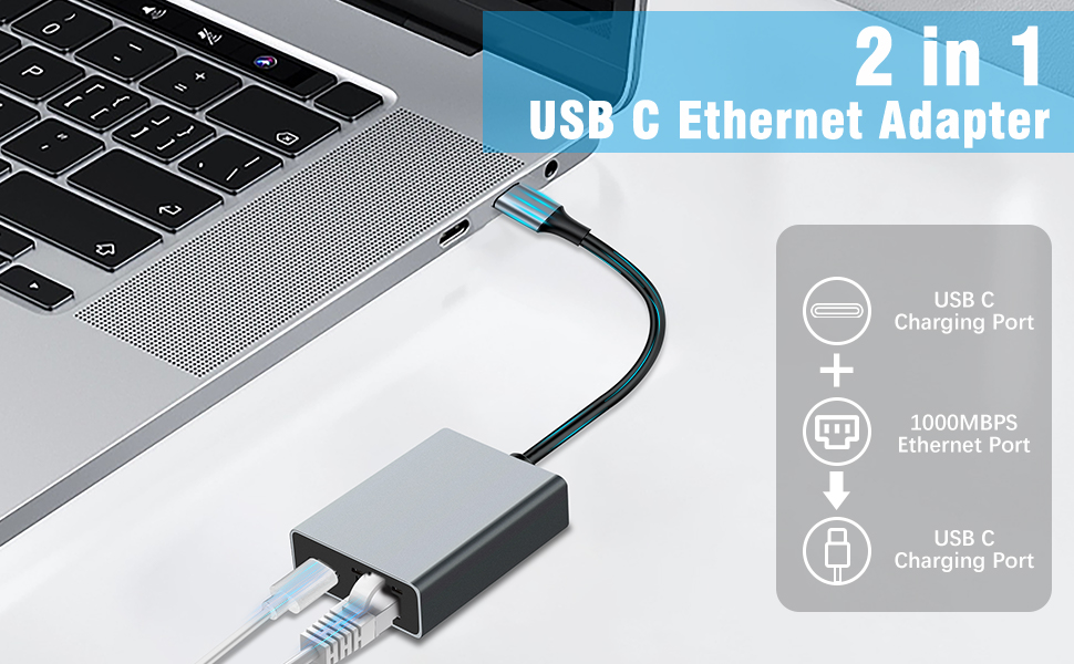 Adaptador de carga USB-C/Ethernet