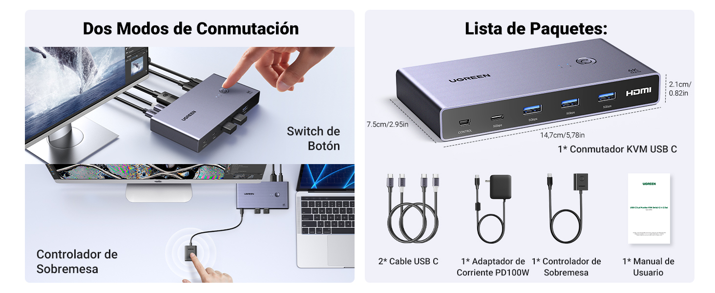 USB conmutador kvm