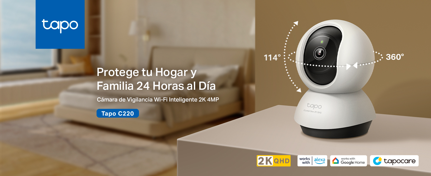 Tapo C220 - Cámara de Vigilancia Wi-Fi Inteligente Rotatoria 2K
