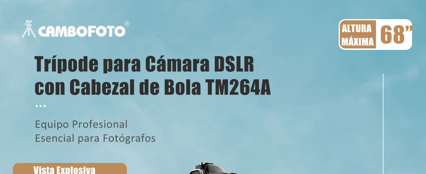 Trípode para Cámara DSLR con Cabezal de Bola TM264A