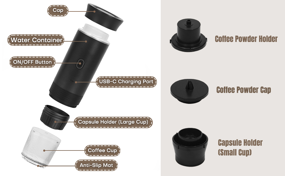 Máquina de Café 3 en 1 Portátil Verde
