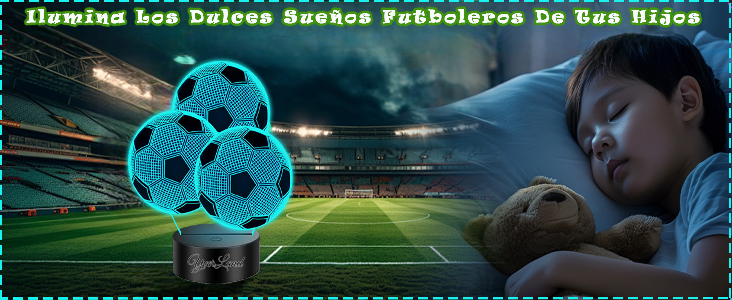 Ilumina los dulces sueños futbolres de tus hijos