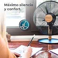 ventilador de sobremesa mesa eléctrico pie silencioso suelo potente ventilación aire frío verano