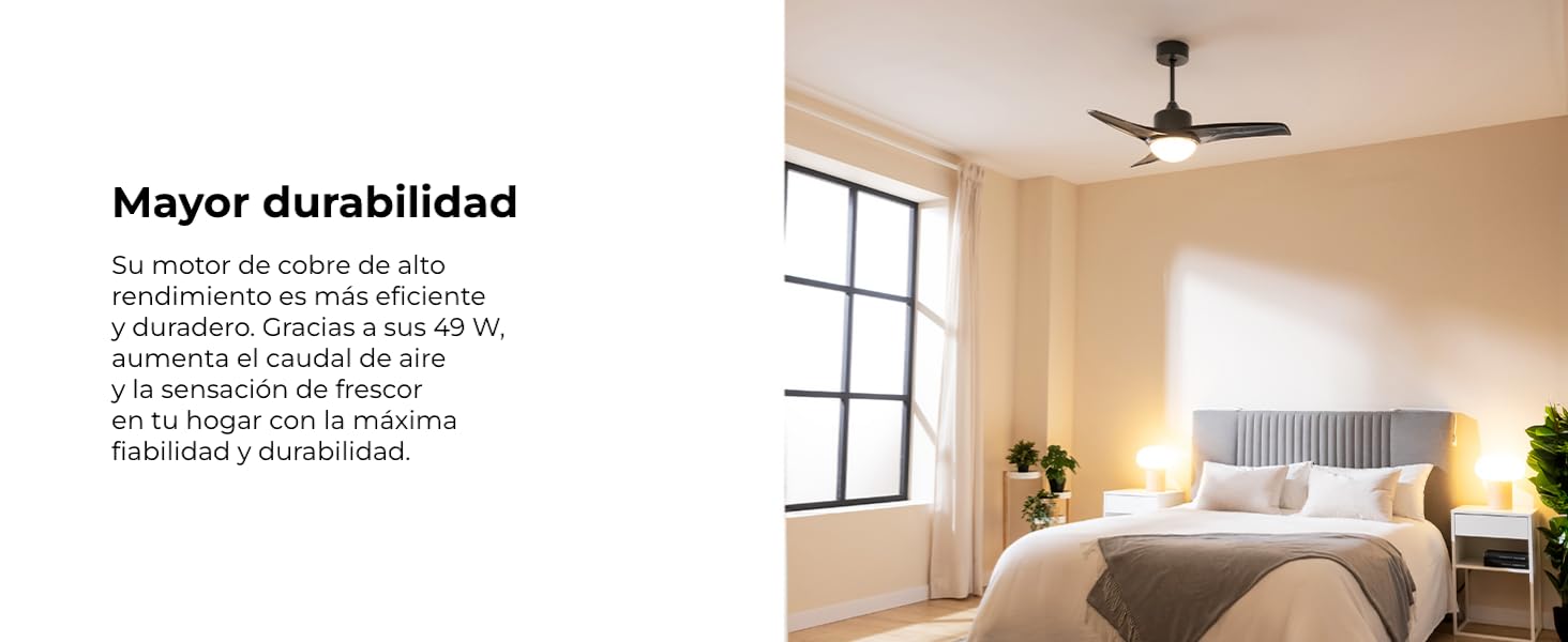 ventilador de techo con luz led ventiladores lampara aspas silencioso dormitorio Cecotec ceiling fan