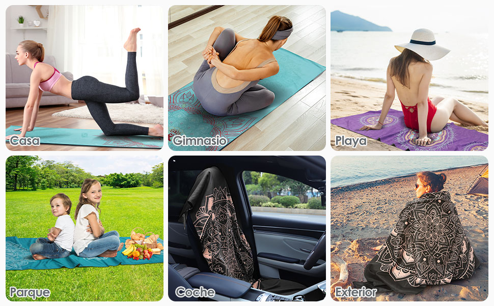 Manta de Yoga Toalla de Yoga Antideslizante de Poliéster