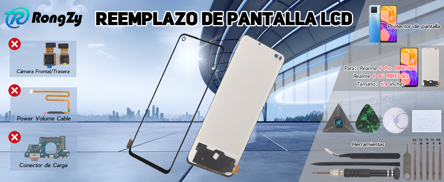 Reemplazo de Pantalla Táctil LCD Para Realme 8 Pro RMX3081 / 8（4G）