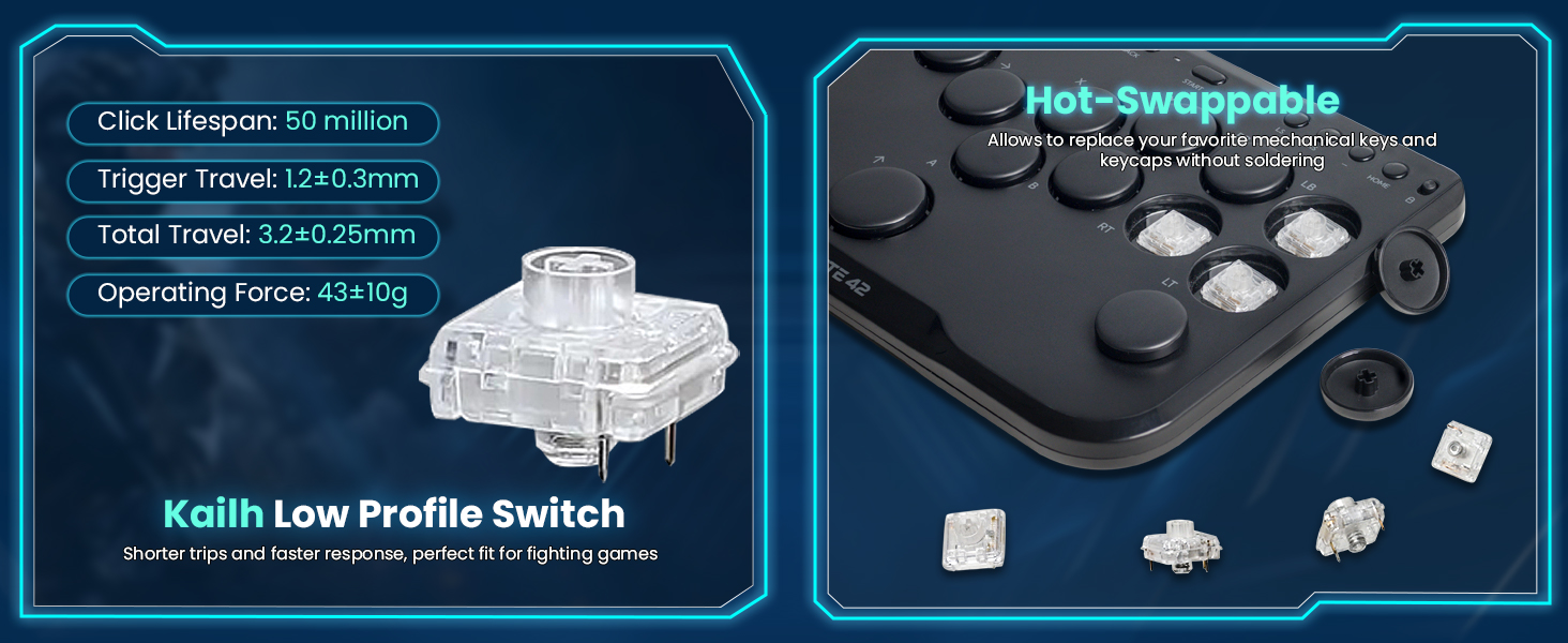 Arcade Fight Stick, P12 Mando de Arcade Controlador Teclado sin Palanca Joystick Juegos de Lucha