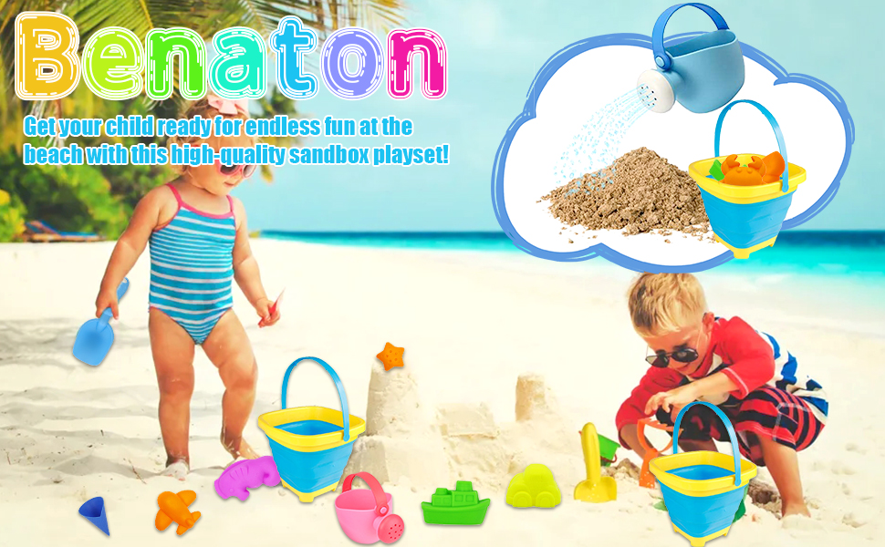 Benaton - Juego de 17 juguetes de arena para playa