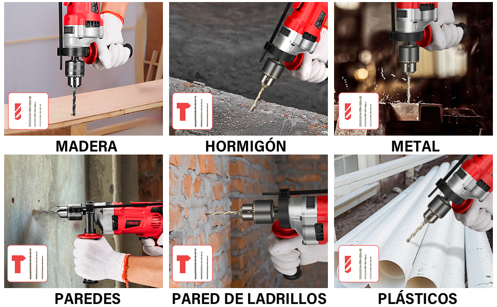 Taladro Percutor Eléctrico TEENO 910W