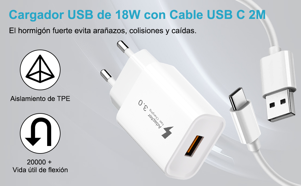 cargador iphone carga rapida